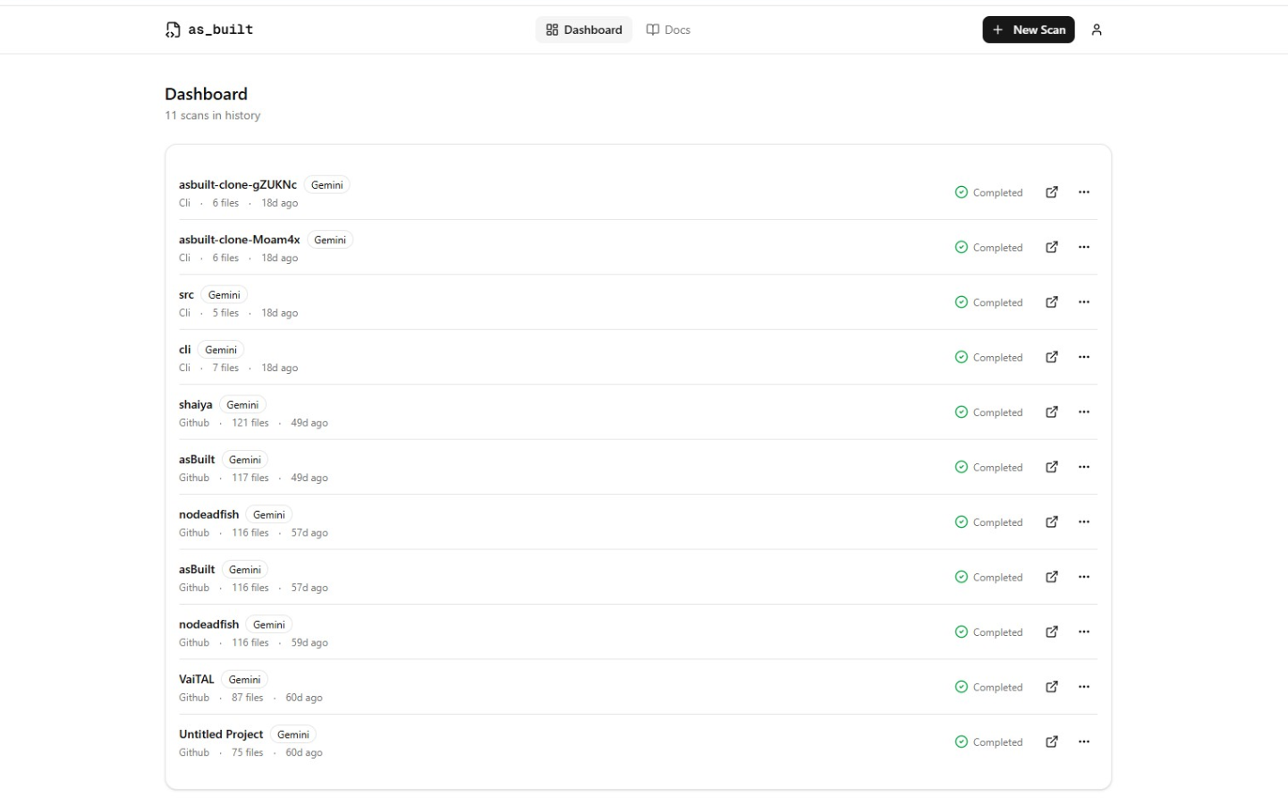 asBuilt — AI codebase documentation generator