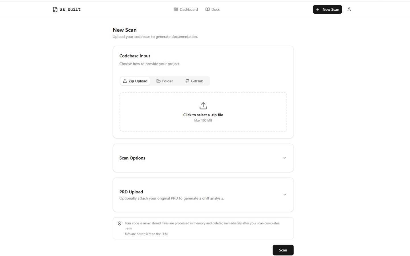 asBuilt — New Scan