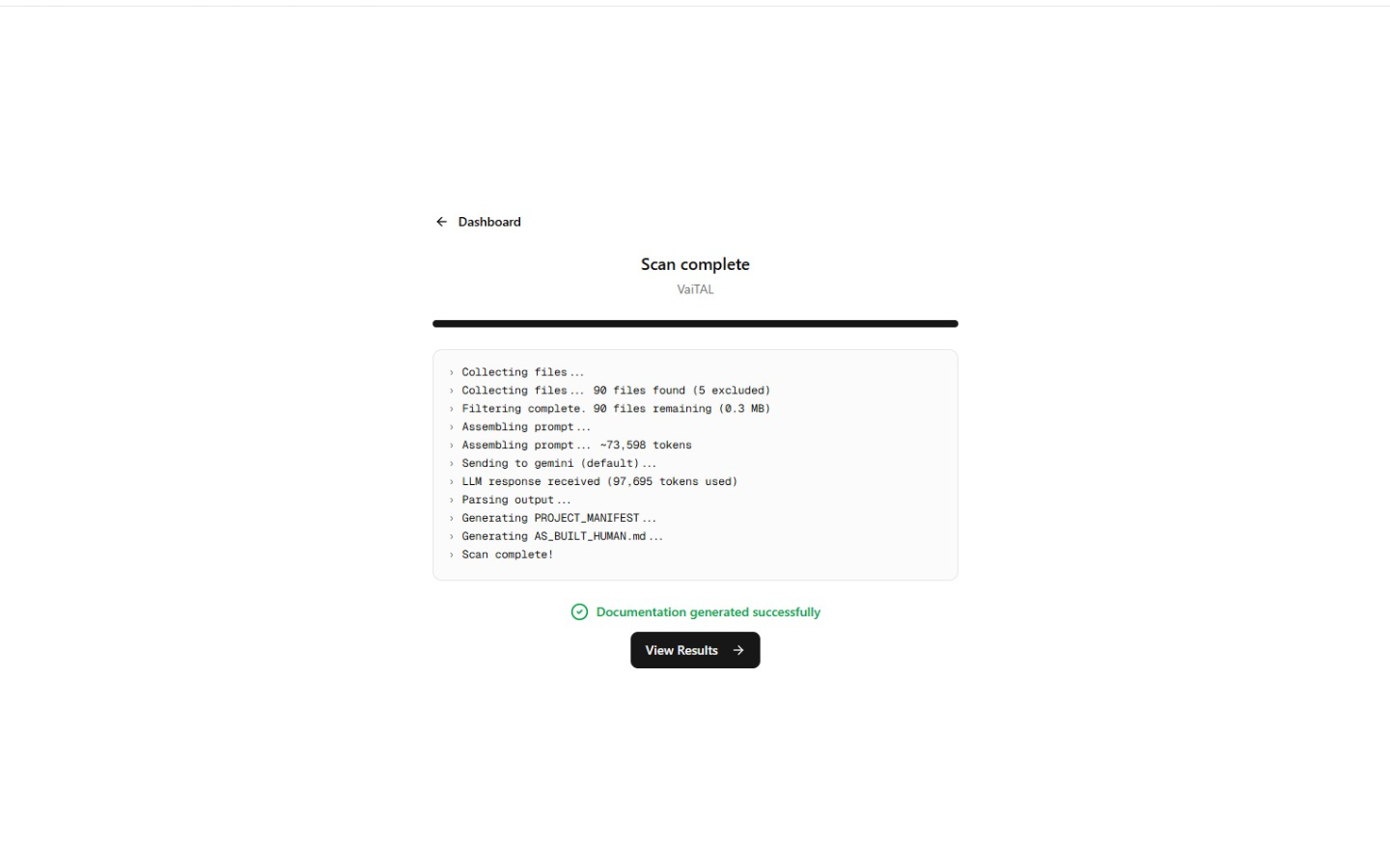 asBuilt — Scan Complete