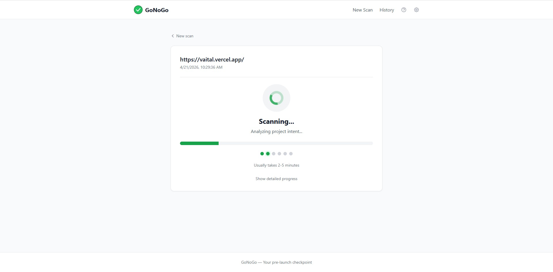 GoNoGo — Scanning