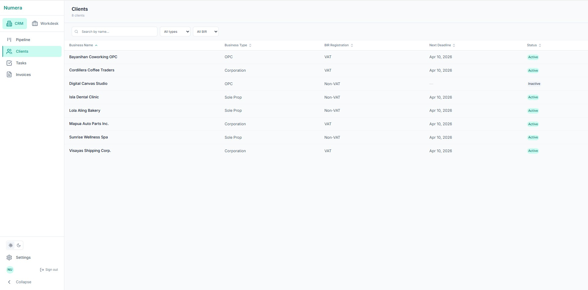 Numera — Clients