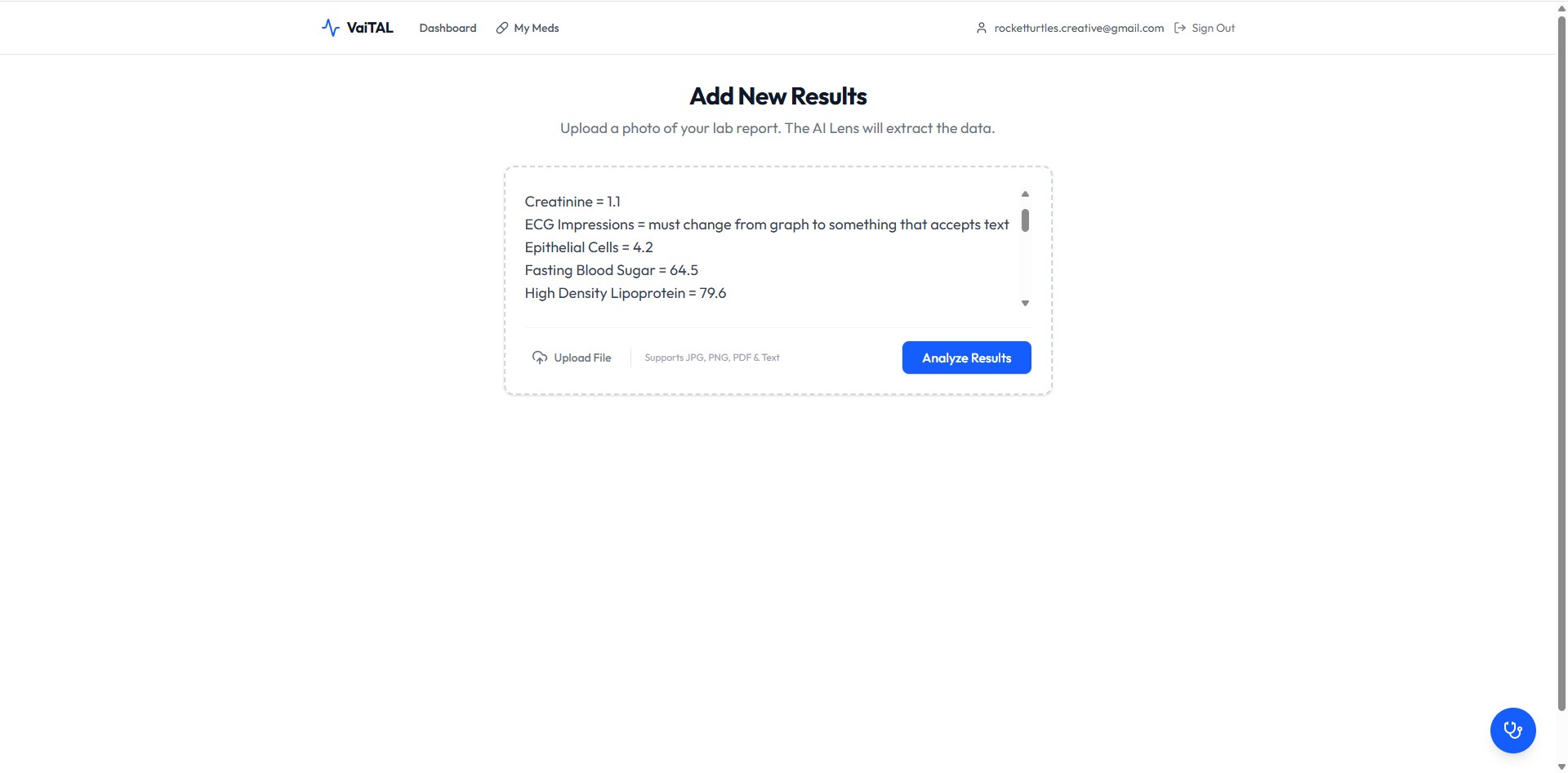 VaiTAL — Upload